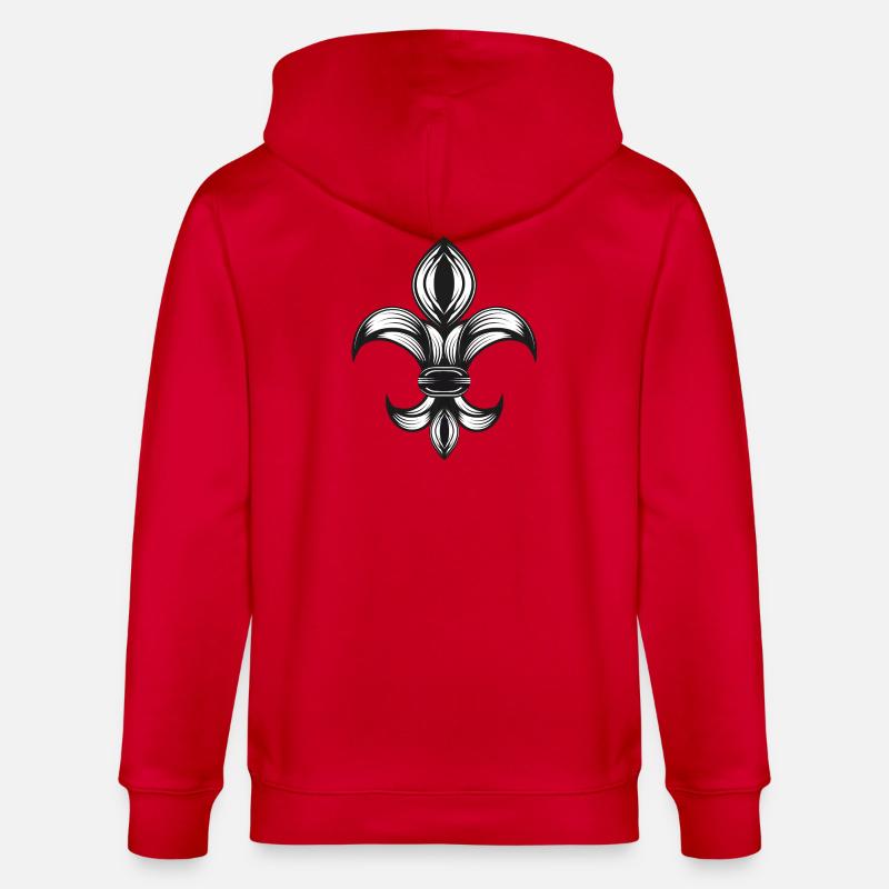 iris stylisé - Fleur-de-Lys - Veste à capuche bio CULTIVATOR Stanley/Stella Unisexe - rouge