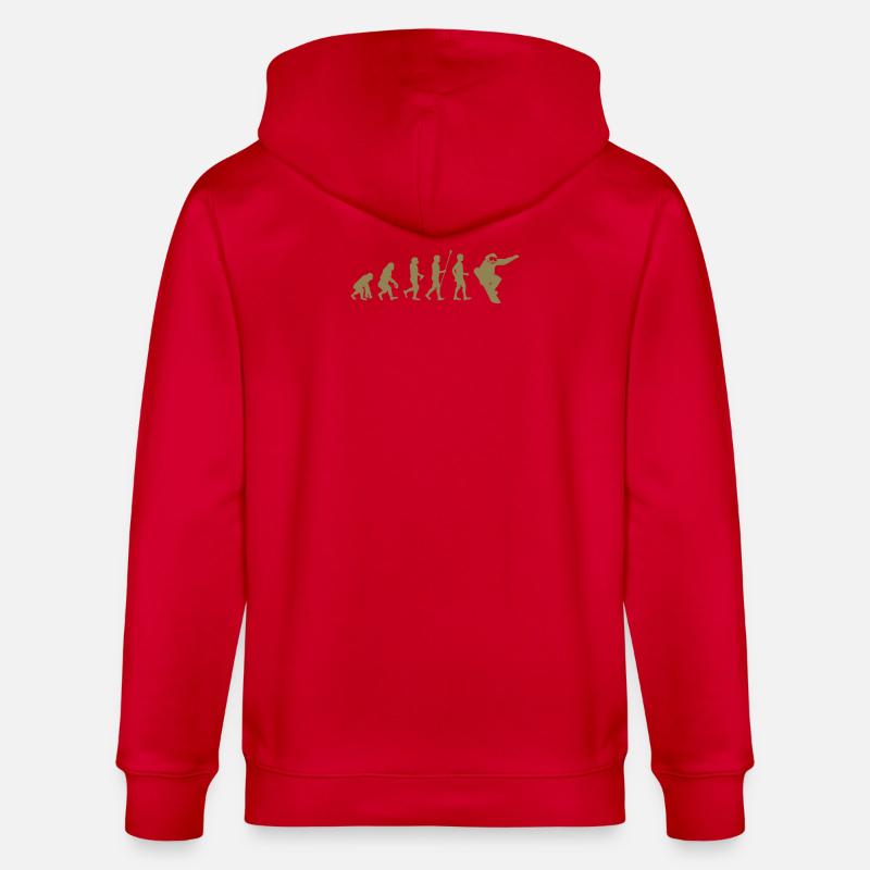 Snowboarder Evolution Geschenkidee - Stanley/Stella Unisex Bio-Kapuzenjacke CULTIVATOR  - Rot
