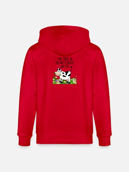 Time spent in nature - Stanley/Stella CULTIVATOR  Unisex Organic Hooded Jacket - red