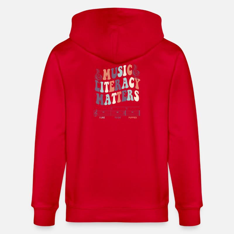 La littératie musicale, ça compte - Veste à capuche bio CULTIVATOR Stanley/Stella Unisexe - rouge