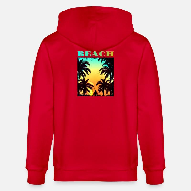 Plage de Palm Sunset - Veste à capuche bio CULTIVATOR Stanley/Stella Unisexe - rouge