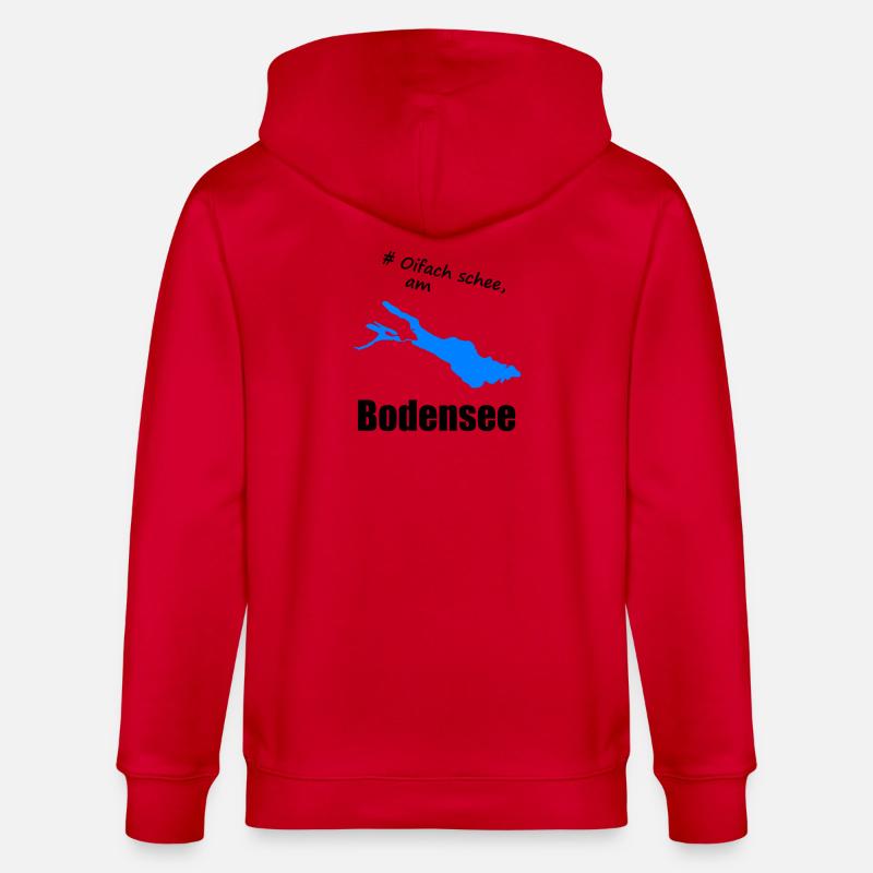 # Oifach schee, am Bodensee - Stanley/Stella Unisex Bio-Kapuzenjacke CULTIVATOR  - Rot