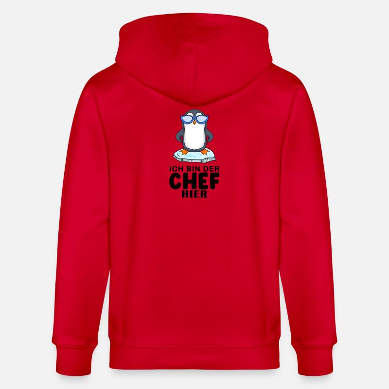 cooler Pinguin Chef Spruch - Stanley/Stella Unisex Bio-Kapuzenjacke CULTIVATOR  - Rot