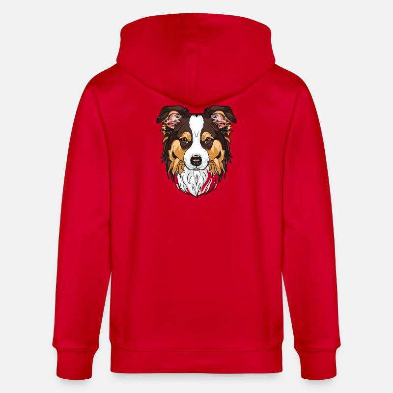 J’aime mon Border Collie - Veste à capuche bio CULTIVATOR Stanley/Stella Unisexe - rouge