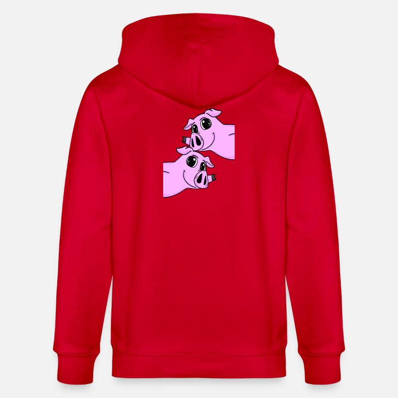 Cochons - Veste à capuche bio CULTIVATOR Stanley/Stella Unisexe - rouge