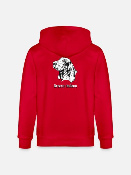 Bracco Italiano Portrait with text - Stanley/Stella CULTIVATOR  Unisex Organic Hooded Jacket - red