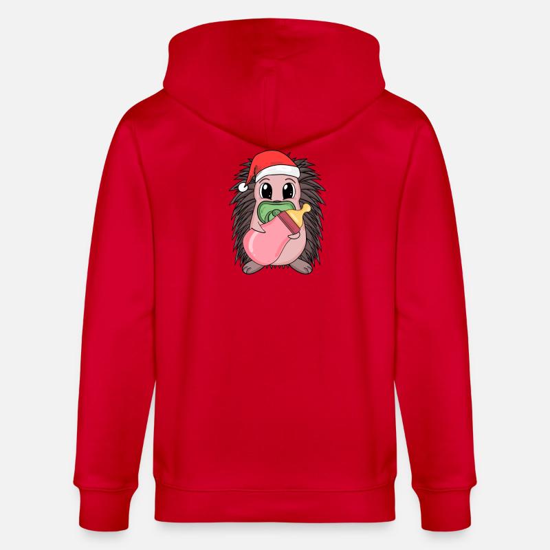 Hérisson bébé Noël - Veste à capuche bio CULTIVATOR Stanley/Stella Unisexe - rouge