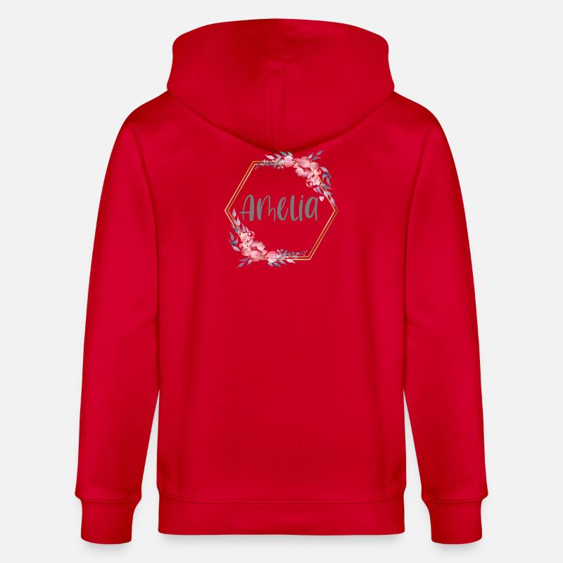 Amelia Mädchen Name Baby Geschenk - Stanley/Stella Unisex Bio-Kapuzenjacke CULTIVATOR  - Rot