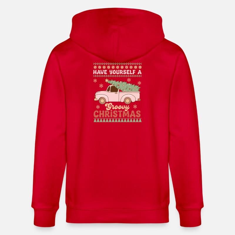 Pull de Noël moche - Veste à capuche bio CULTIVATOR Stanley/Stella Unisexe - rouge