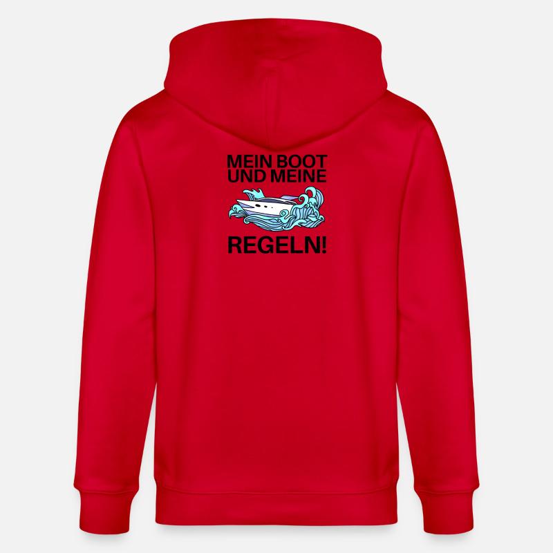Boote Motorboot Regeln Spruch lustig - Stanley/Stella Unisex Bio-Kapuzenjacke CULTIVATOR  - Rot