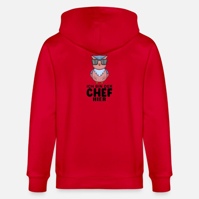 Eule - Stanley/Stella Unisex Bio-Kapuzenjacke CULTIVATOR  - Rot