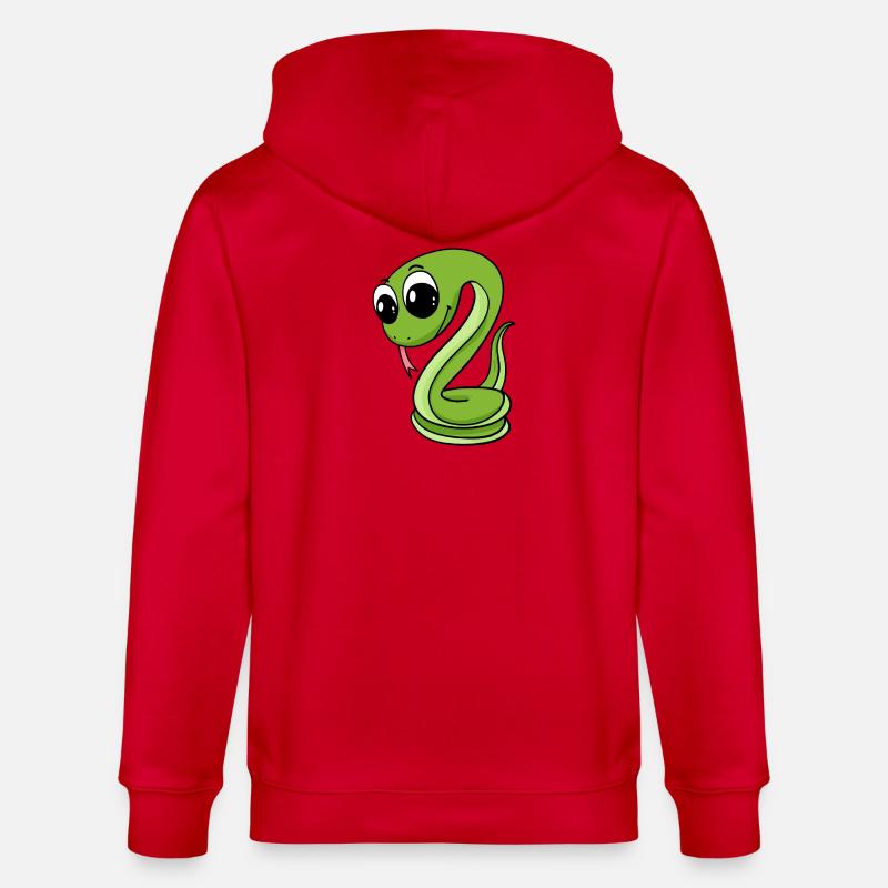 Serpent vert mignon - Veste à capuche bio CULTIVATOR Stanley/Stella Unisexe - rouge