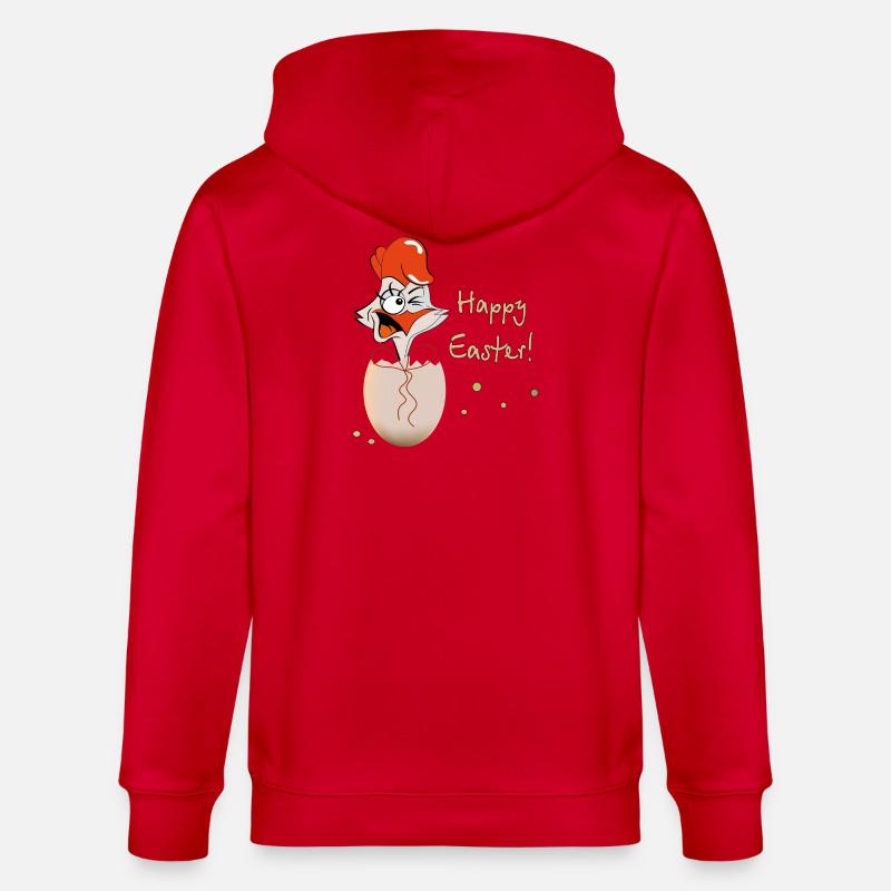 Happy Easter Hahn Ostern - Stanley/Stella Unisex Bio-Kapuzenjacke CULTIVATOR  - Rot