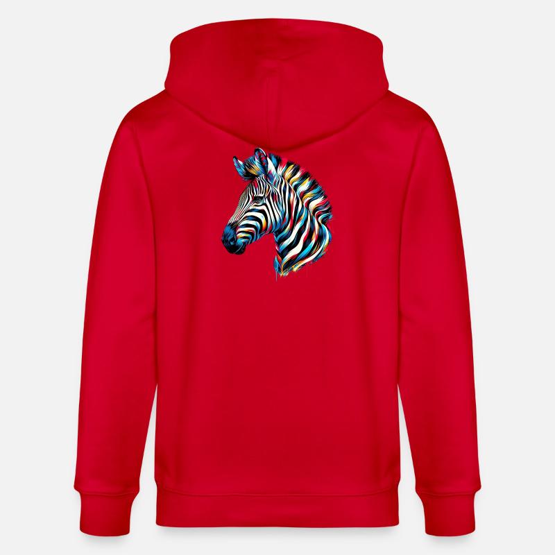 Zebra - Stanley/Stella Unisex Bio-Kapuzenjacke CULTIVATOR - Rot