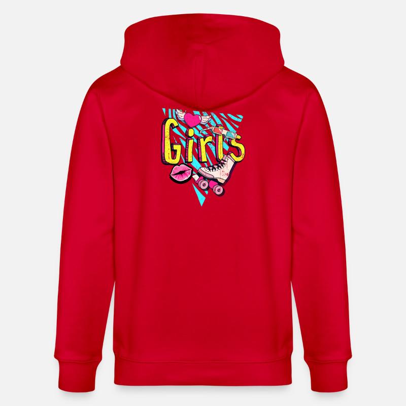 Mädchen Retro Roller Pop Art - Stanley/Stella Unisex Bio-Kapuzenjacke CULTIVATOR  - Rot