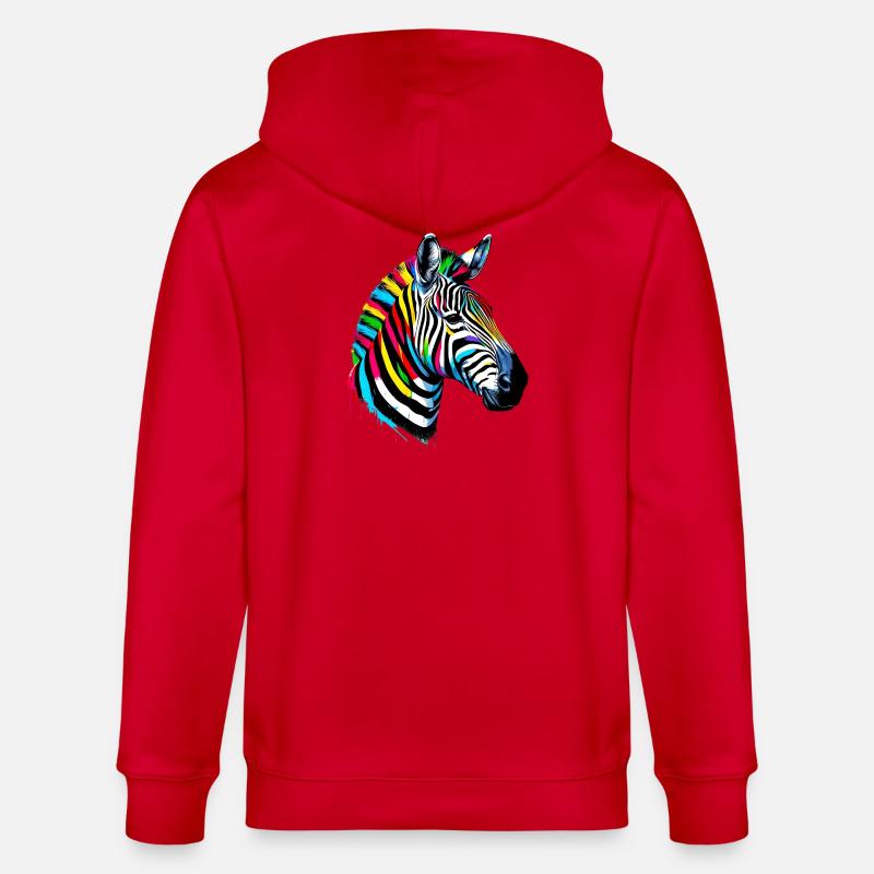 Zebra - Stanley/Stella Unisex Bio-Kapuzenjacke CULTIVATOR  - Rot
