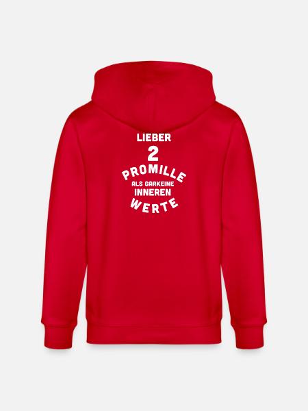 2 Promille, 0 Sorgen - Stanley/Stella Unisex Bio-Kapuzenjacke CULTIVATOR - Rot