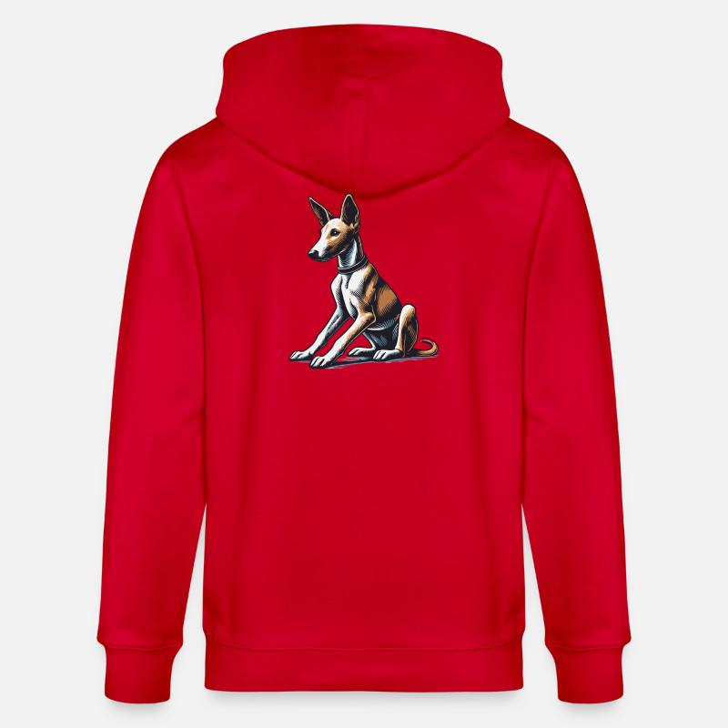 Podengo Português - Veste à capuche bio CULTIVATOR Stanley/Stella Unisexe - rouge