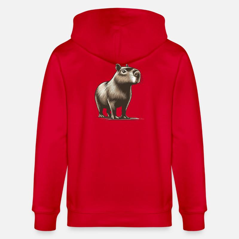 Capybara - Stanley/Stella Unisex Bio-Kapuzenjacke CULTIVATOR  - Rot