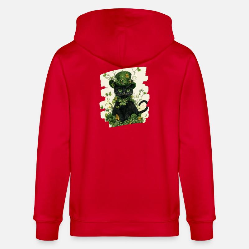 Chat de la Saint-Patrick - Veste à capuche bio CULTIVATOR Stanley/Stella Unisexe - rouge