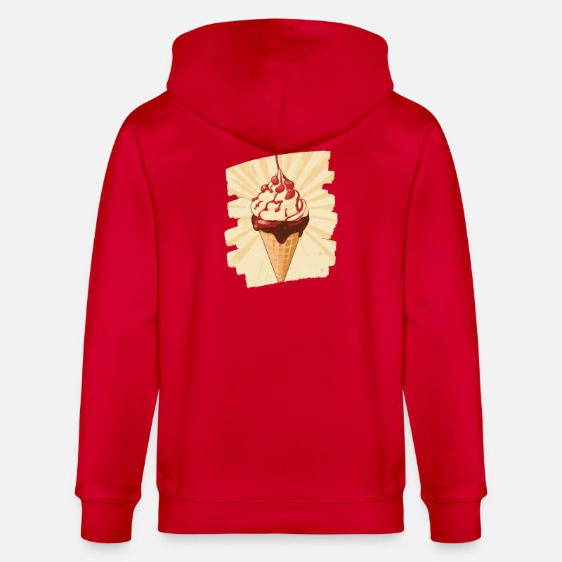 Eiscreme Eis - Stanley/Stella Unisex Bio-Kapuzenjacke CULTIVATOR - Rot