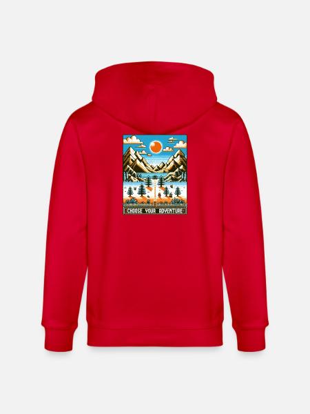 Retro Gaming Adventure - Stanley/Stella CULTIVATOR Unisex Organic Hooded Jacket - red