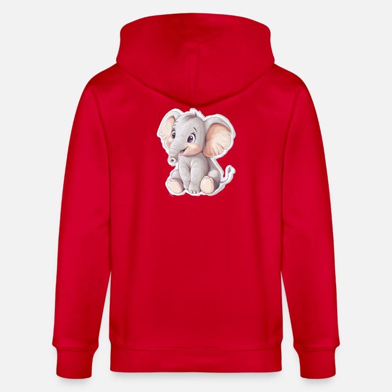 Elefant - Stanley/Stella Unisex Bio-Kapuzenjacke CULTIVATOR  - Rot