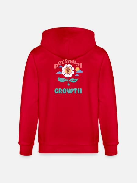 Personal Growth Daisy - Stanley/Stella CULTIVATOR Unisex Organic Hooded Jacket - red