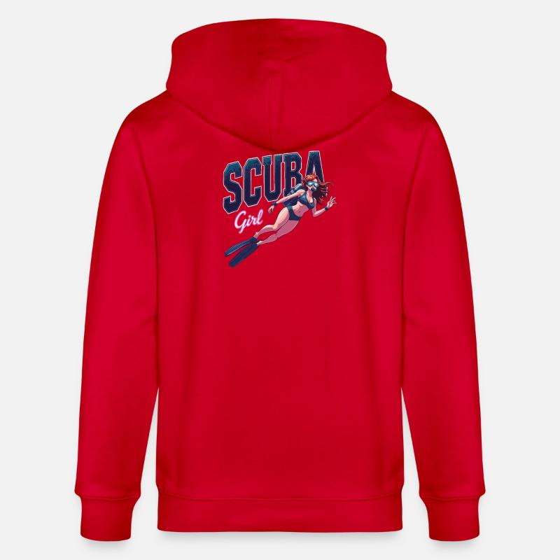 Conception de fille de plongée - Veste à capuche bio CULTIVATOR Stanley/Stella Unisexe - rouge
