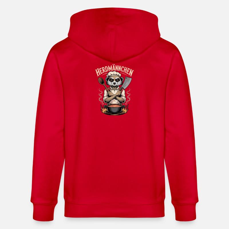 Herdmannchen Kochen Lustiger Koch Herdmannchen - Stanley/Stella Unisex Bio-Kapuzenjacke CULTIVATOR  - Rot