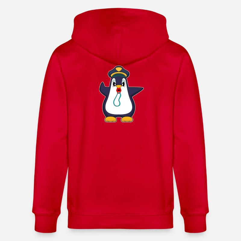 Pinguin Polizist Trillerpfeife Polizei - Stanley/Stella Unisex Bio-Kapuzenjacke CULTIVATOR - Rot