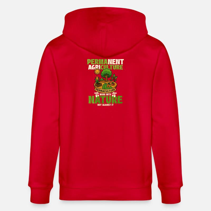 Conception de la nature en permaculture - Veste à capuche bio CULTIVATOR Stanley/Stella Unisexe - rouge