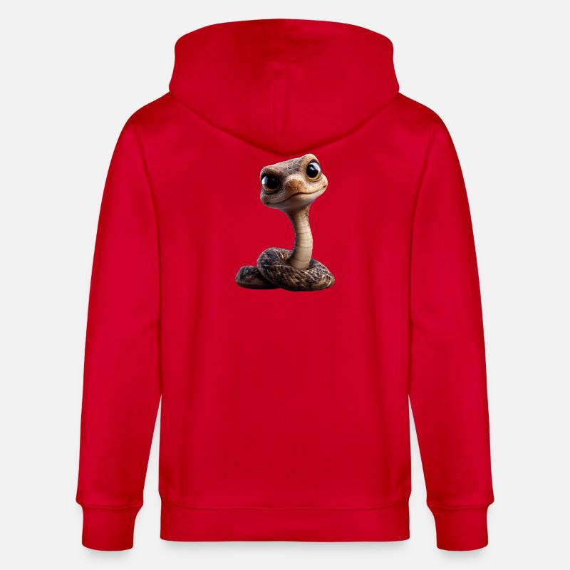 snake, python, cobra, rattlesnake, snakes - Stanley/Stella CULTIVATOR  Unisex Organic Hooded Jacket - red