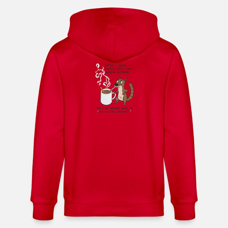 Kaffee Notfall Beutier Eichhörnchen Kippe  - Stanley/Stella Unisex Bio-Kapuzenjacke CULTIVATOR  - Rot