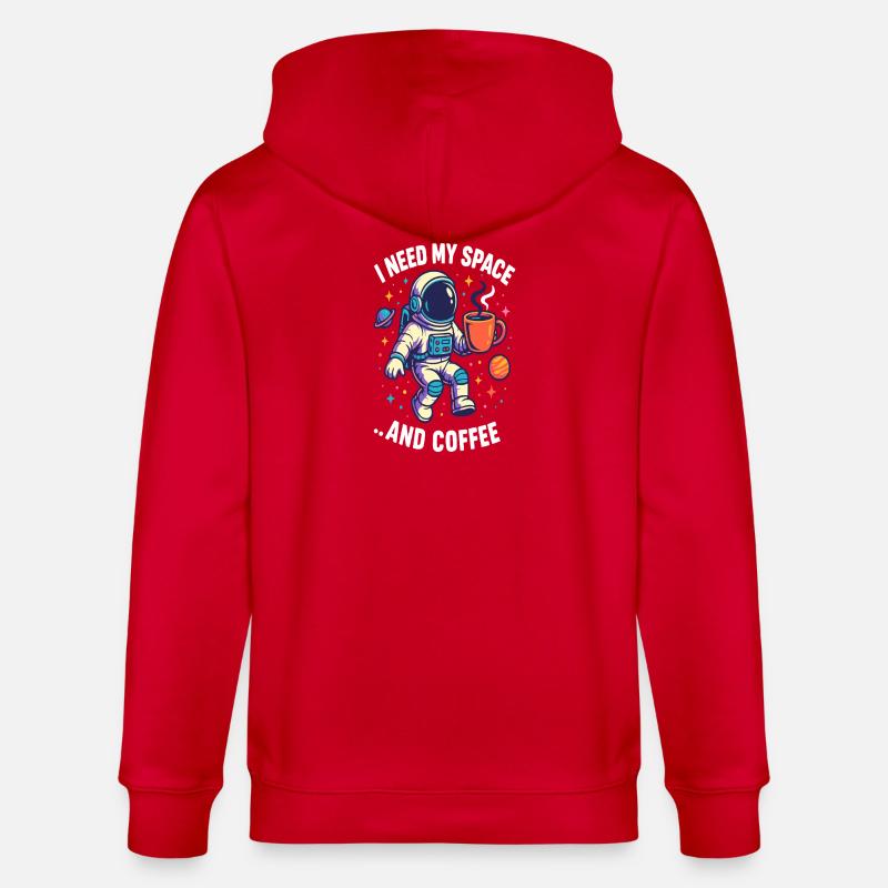 Astronaute avec du café - Veste à capuche bio CULTIVATOR Stanley/Stella Unisexe - rouge
