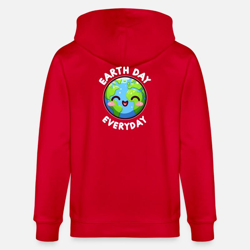 Terre Heureuse Jour Éternel - Veste à capuche bio CULTIVATOR Stanley/Stella Unisexe - rouge