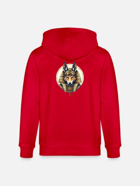 Egyptian Husky Steampunk Style - Stanley/Stella CULTIVATOR  Unisex Organic Hooded Jacket - red