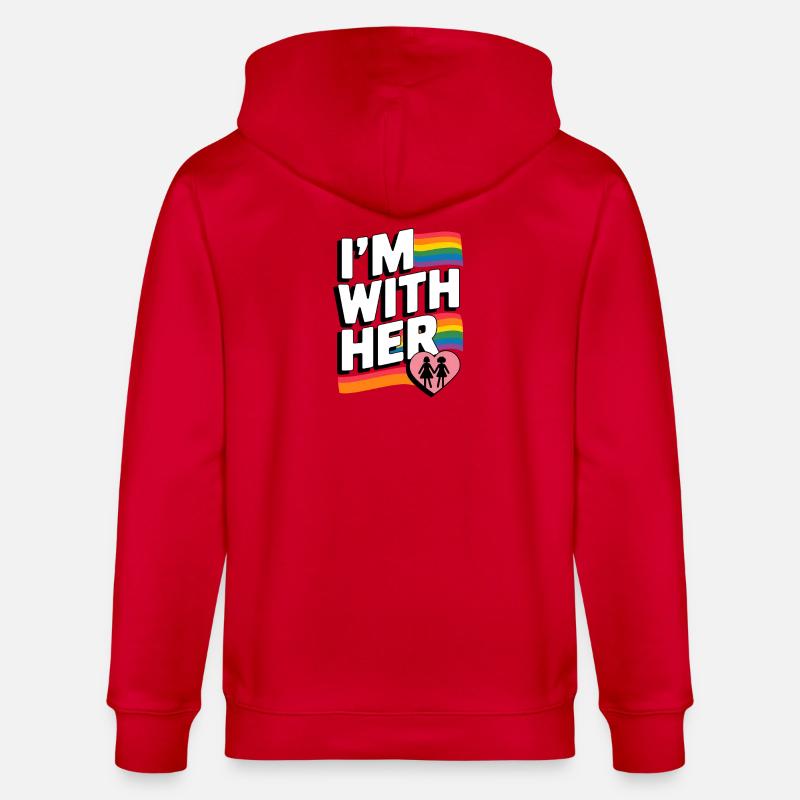 ICH BIN BEI IHR Pride Regenbogen - Stanley/Stella Unisex Bio-Kapuzenjacke CULTIVATOR  - Rot