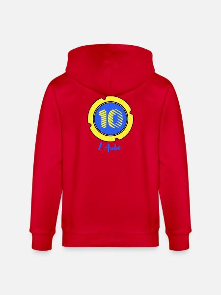 Logo of the Aube department 10 - Stanley/Stella CULTIVATOR  Unisex Organic Hooded Jacket - red