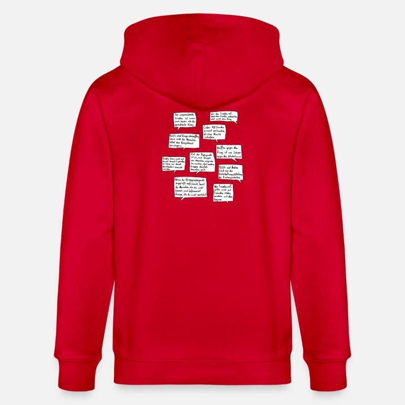 Dix citations pour la paix - Veste à capuche bio CULTIVATOR Stanley/Stella Unisexe - rouge
