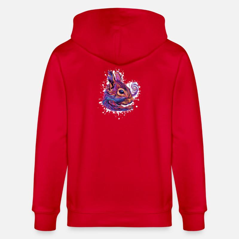 Psychedelischer Eichhörnchenkopf - Stanley/Stella Unisex Bio-Kapuzenjacke CULTIVATOR - Rot