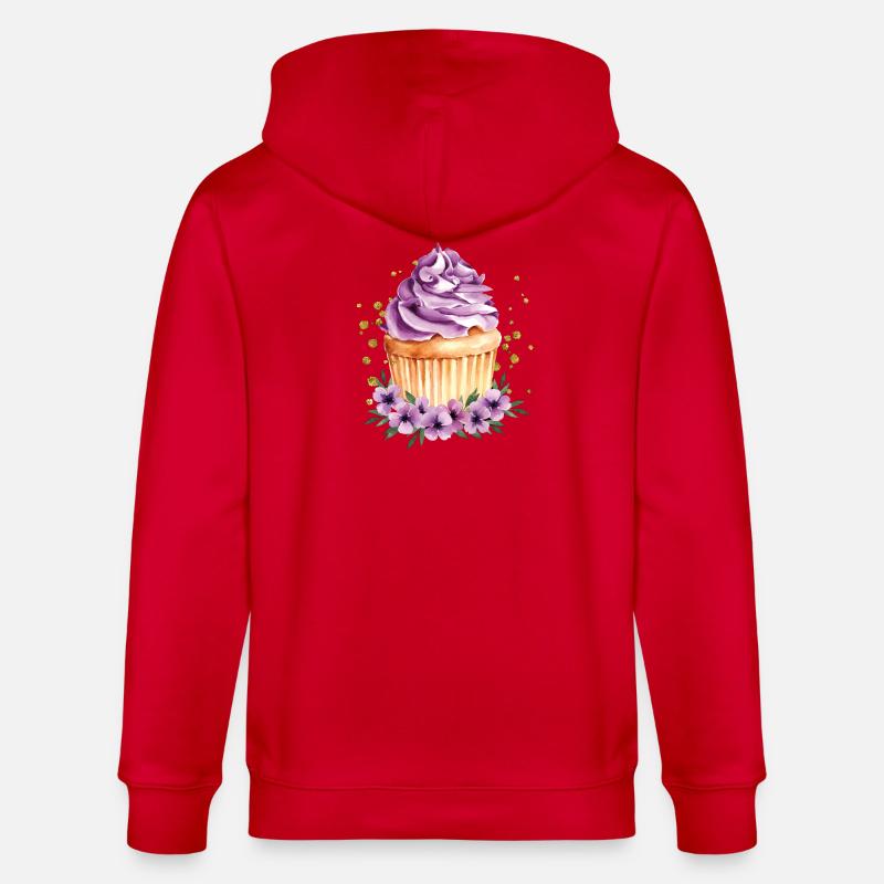 cupcake - Stanley/Stella CULTIVATOR  Unisex Organic Hooded Jacket - red