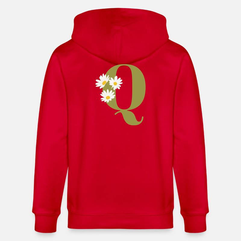 Buchstaben q grüne Gänseblümchen - Stanley/Stella Unisex Bio-Kapuzenjacke CULTIVATOR - Rot