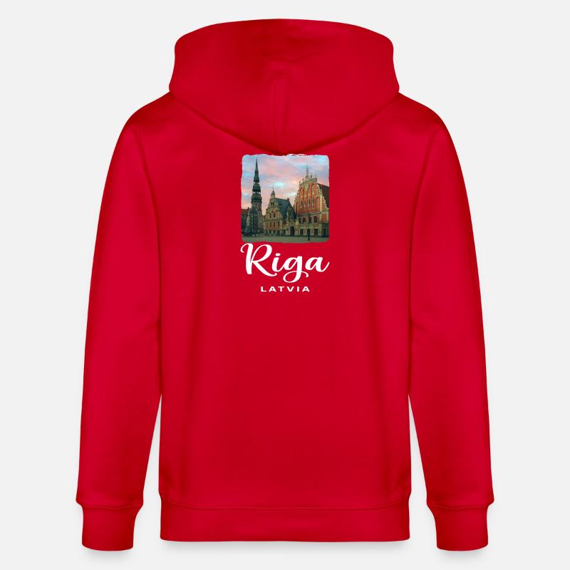 Riga Litauen - Stanley/Stella Unisex Bio-Kapuzenjacke CULTIVATOR - Rot