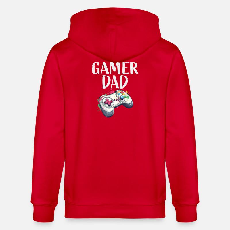 Gamer Dad Controller Splash - Stanley/Stella Unisex Bio-Kapuzenjacke CULTIVATOR  - Rot