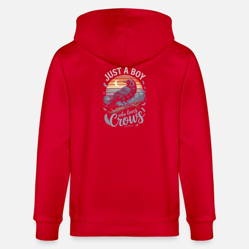 Just a Boy Who Loves Crows - Stanley/Stella Unisex Bio-Kapuzenjacke CULTIVATOR  - Rot