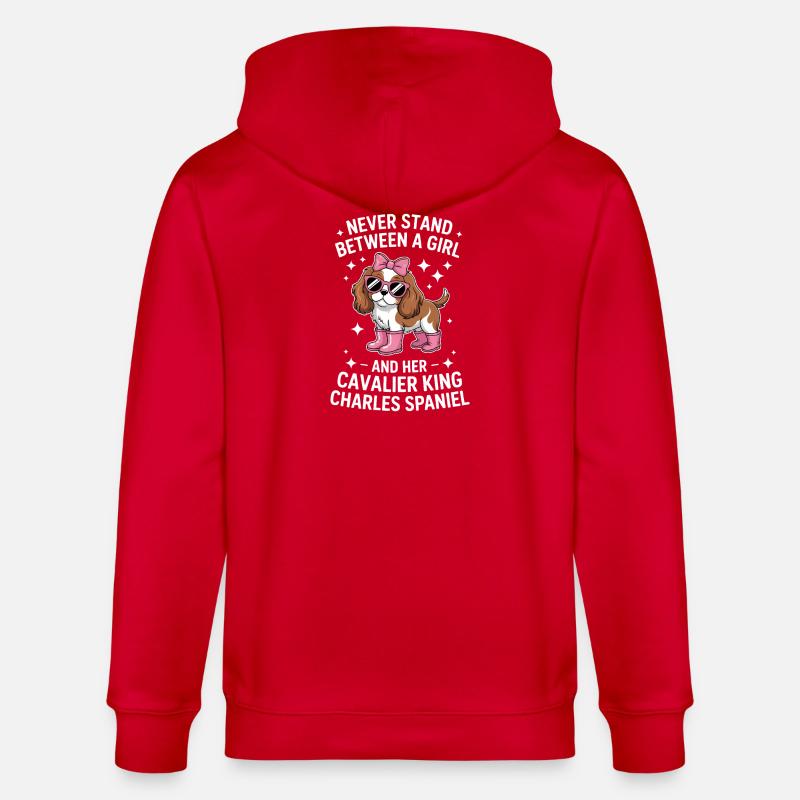 Cavalier King Charles Spaniel Geschenk - Stanley/Stella Unisex Bio-Kapuzenjacke CULTIVATOR  - Rot