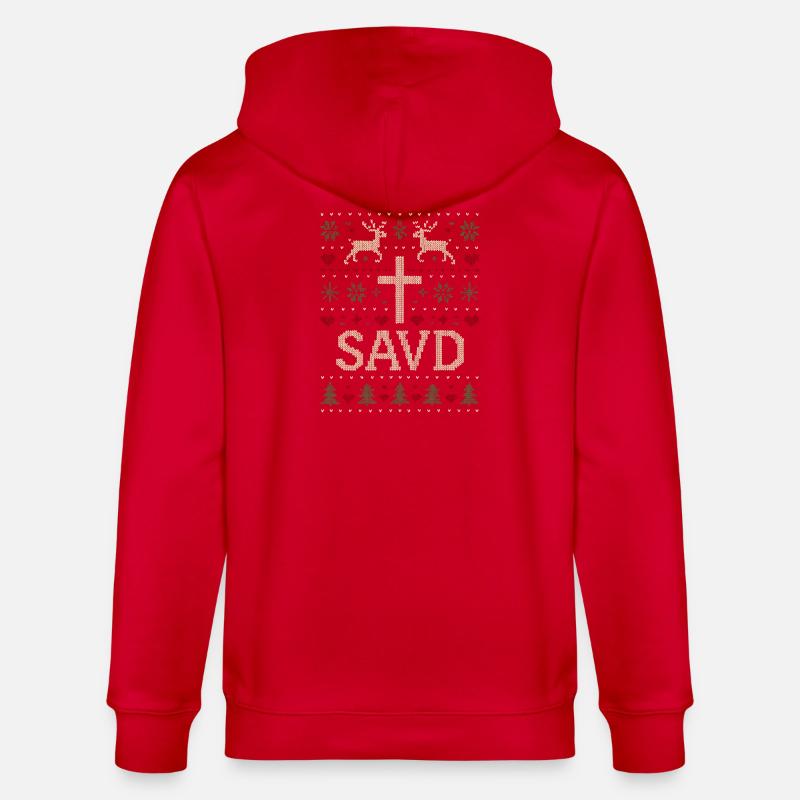 Weihnachtspullover gerettet Christlicher Glaube Je - Stanley/Stella Unisex Bio-Kapuzenjacke CULTIVATOR  - Rot