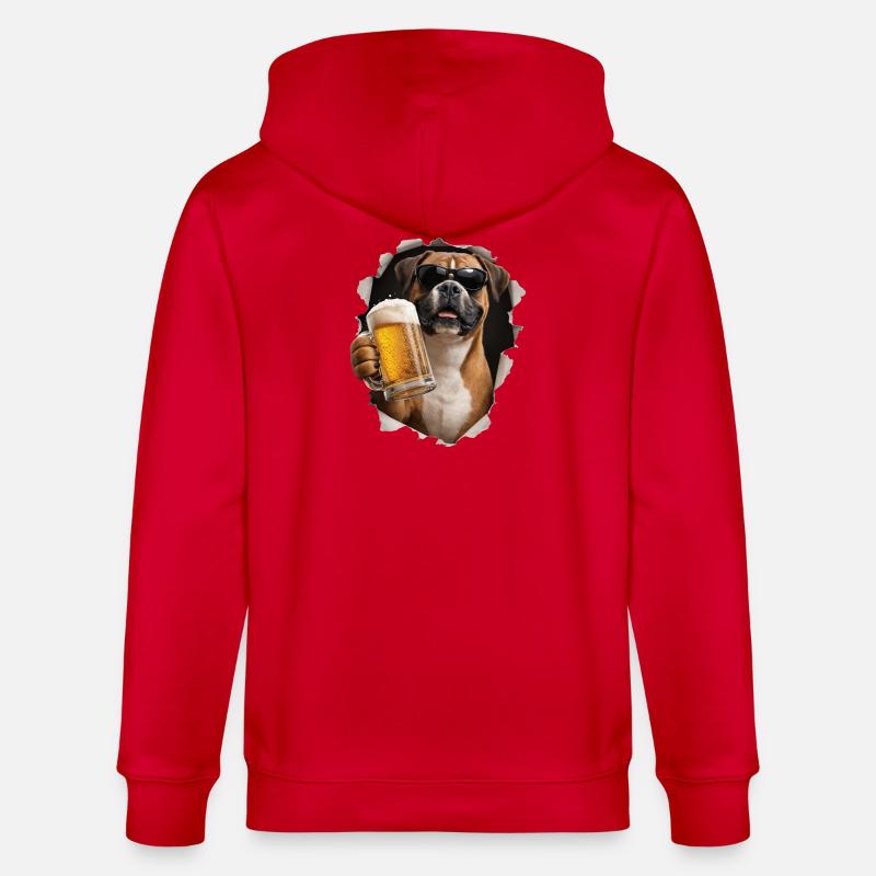 Boxer Bier - Stanley/Stella Unisex Bio-Kapuzenjacke CULTIVATOR  - Rot