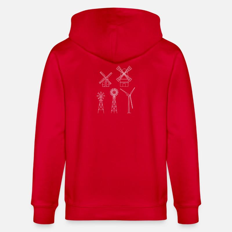 Énergie éolienne Éolienne Éolienne - Veste à capuche bio CULTIVATOR Stanley/Stella Unisexe - rouge